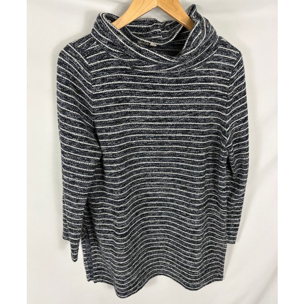 Ann Taylor LOFT Stripe Mock Neck Knit Tunic Size Large